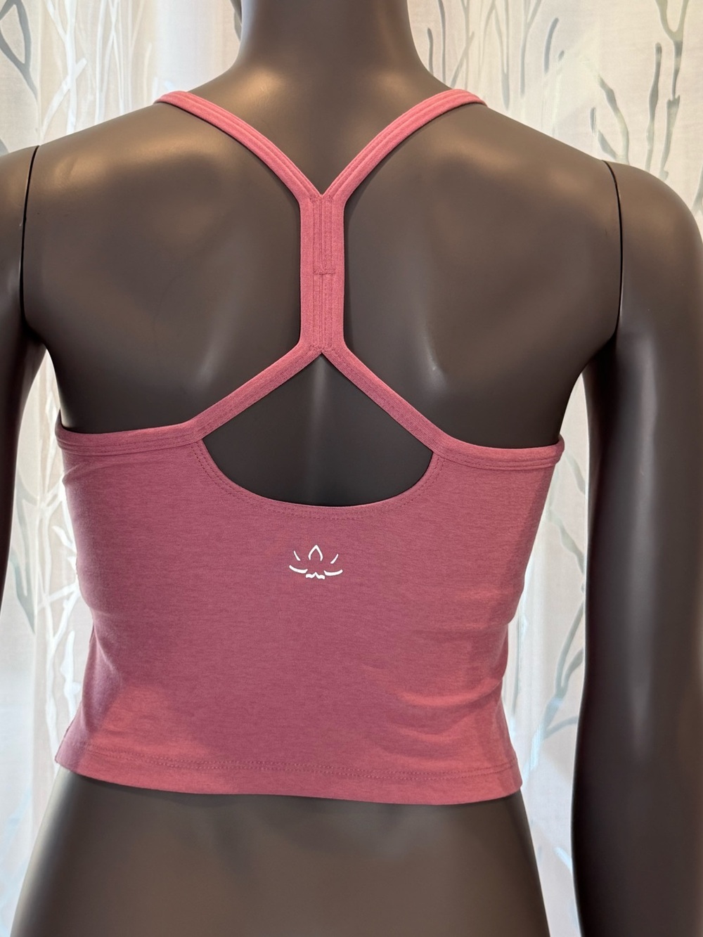 Beyond Yoga Spacedye Slim Racerback Cropped Tank Smooth Mauve Heather Size M